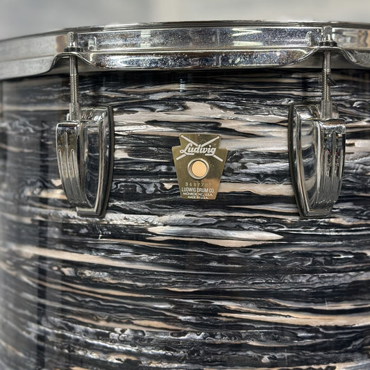 Used Ludwig Vintage Black Oyster 14x14 Floor Tom - Good - Drum Center Of Portsmouth