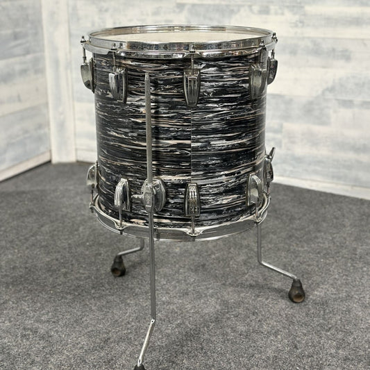 Used Ludwig Vintage Black Oyster 14x14 Floor Tom - Good - Drum Center Of Portsmouth