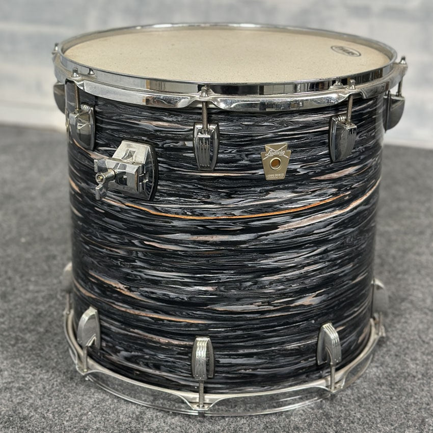Used Ludwig Vintage Black Oyster 15x14 Rack Tom - Fair - Drum Center Of Portsmouth