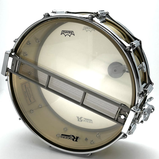 Used Rogers Rogers Dyna-sonic 7-line Brass Snare Drum 14x5 - Very Good - Drum Center Of Portsmouth