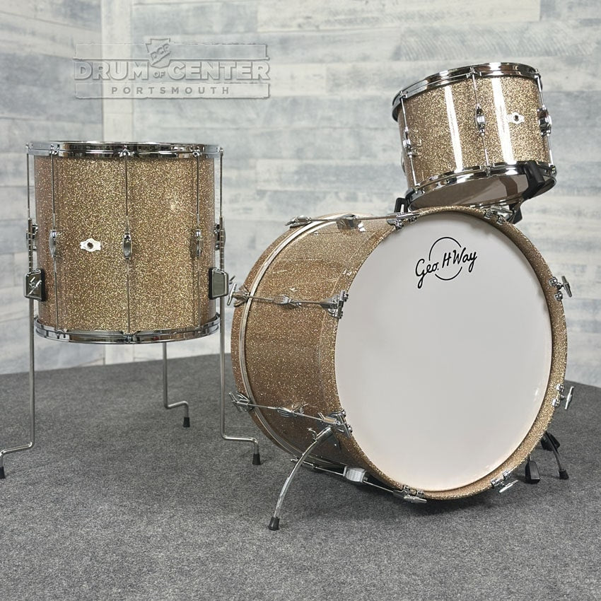 George Way Tuxedo Studio 3pc Drum Set 22/13/16 Champagne Sparkle - Scratch - Drum Center Of Portsmouth