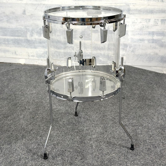 Used Vintage Sonor Acryl Floor Tom 14x14 Clear - Good - Drum Center Of Portsmouth