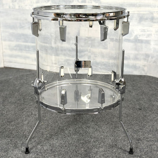 Used Vintage Sonor Acry Floor Tom16x16 Clear - Good - Drum Center Of Portsmouth