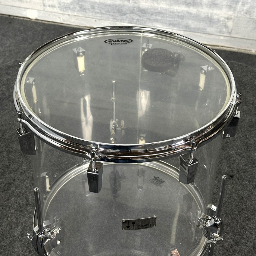 Used Vintage Sonor Acry Floor Tom16x16 Clear - Good - Drum Center Of Portsmouth