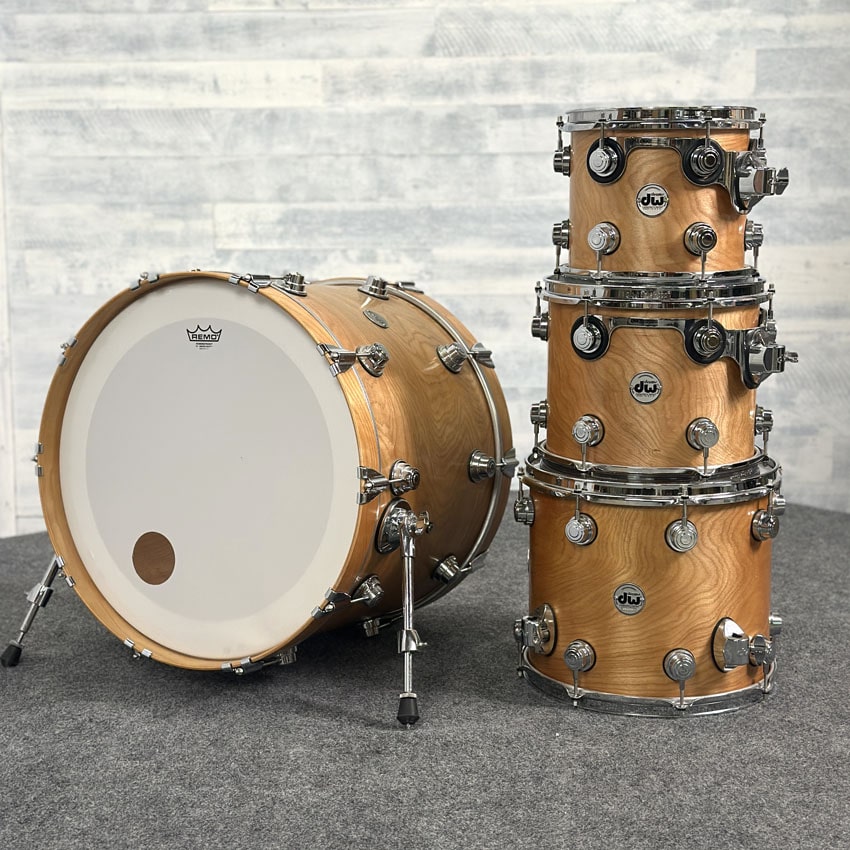 Used DW Collectors Pure Birch 4pc Drum Set Natural Satin Oil - Very Good - Drum Center Of Portsmouth