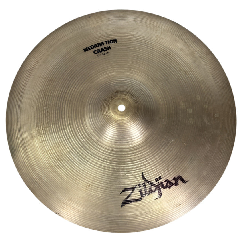 Used Zildjian A Medium Thin Crash Cymbal 18" - Fair - Drum Center Of Portsmouth