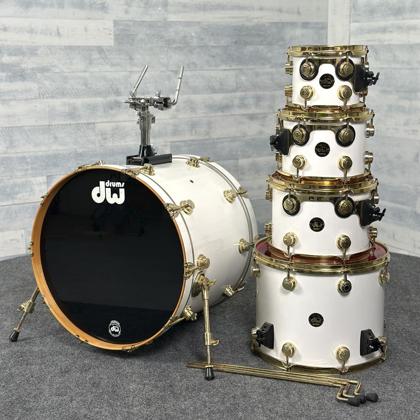 Used DW Collectors 5pc Maple Drum Set White Finish Ply w/Gold Hardware - Good - Drum Center Of Portsmouth