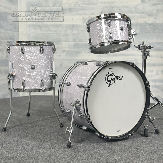 Gretsch Brooklyn 3pc Drum Set 20/12/14 White Marine Pearl - Drum Center Of Portsmouth