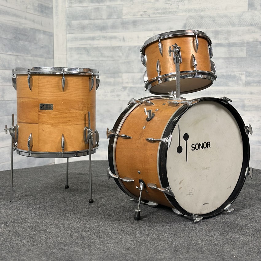 Used Vintage Sonor 1960s Teardrop 3pc Drum Set Natural - Good - Drum Center Of Portsmouth