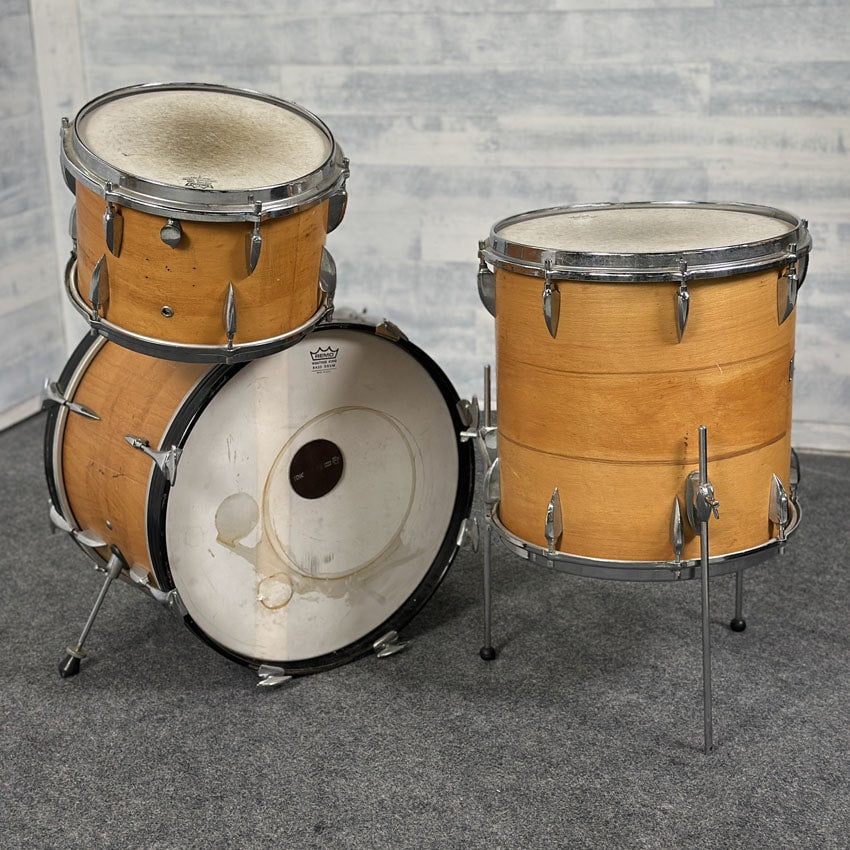 Used Vintage Sonor 1960s Teardrop 3pc Drum Set Natural - Good - Drum Center Of Portsmouth
