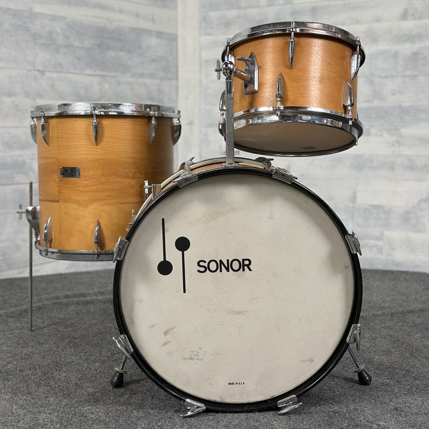 Used Vintage Sonor 1960s Teardrop 3pc Drum Set Natural - Good - Drum Center Of Portsmouth