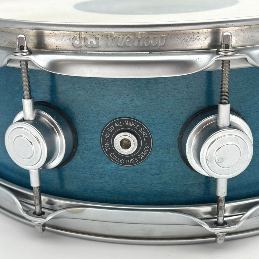 Used DW Collectors Maple Snare Drum Blue Satin 14x5.5 w/Satin Chrome Hw - Good - Drum Center Of Portsmouth