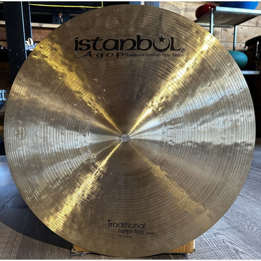 Used Istanbul Agop Traditional Paper Thin Crash Cymbal 17" 1025 grams - Very Good - Drum Center Of Portsmouth
