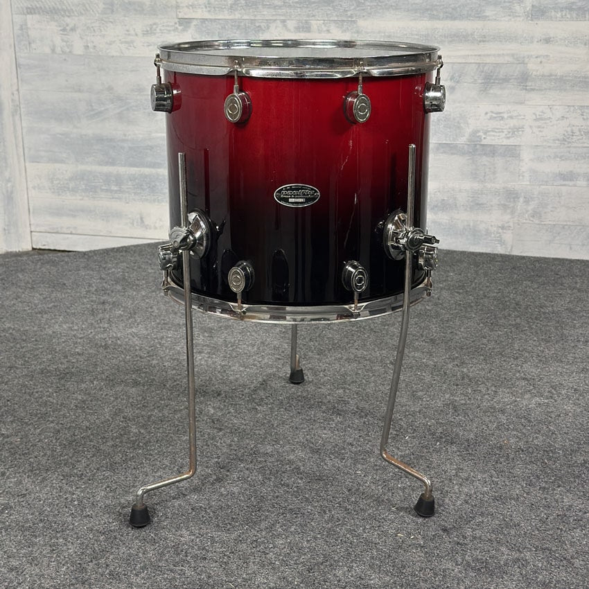 Used Pacific LX Series 5pc Drum Set Red to Black Fade - Good - Drum Center Of Portsmouth