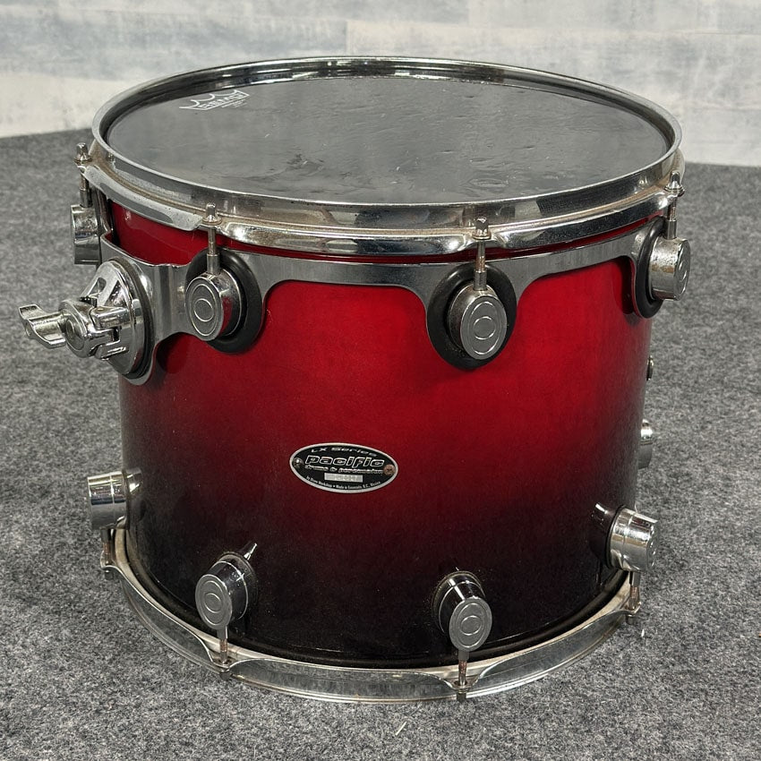 Used Pacific LX Series 5pc Drum Set Red to Black Fade - Good - Drum Center Of Portsmouth