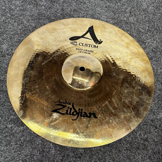 Used Zildjian A Custom Fast Crash Cymbal 14 - Good - Drum Center Of Portsmouth