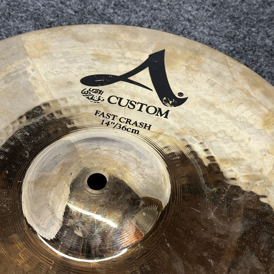 Used Zildjian A Custom Fast Crash Cymbal 14 - Good - Drum Center Of Portsmouth