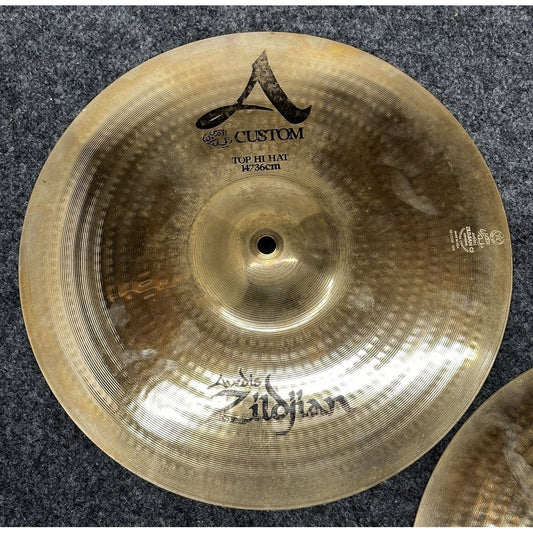 Used Zildjian A Custom Hi Hat Cymbals 14" - Very Good - Drum Center Of Portsmouth