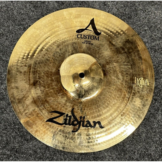 Used Zildjian A Custom Hi Hat Cymbal 14" TOP ONLY - Drum Center Of Portsmouth