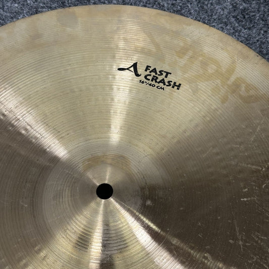 Used Zildjian A Fast Crash Cymbal 16 - Good - Drum Center Of Portsmouth