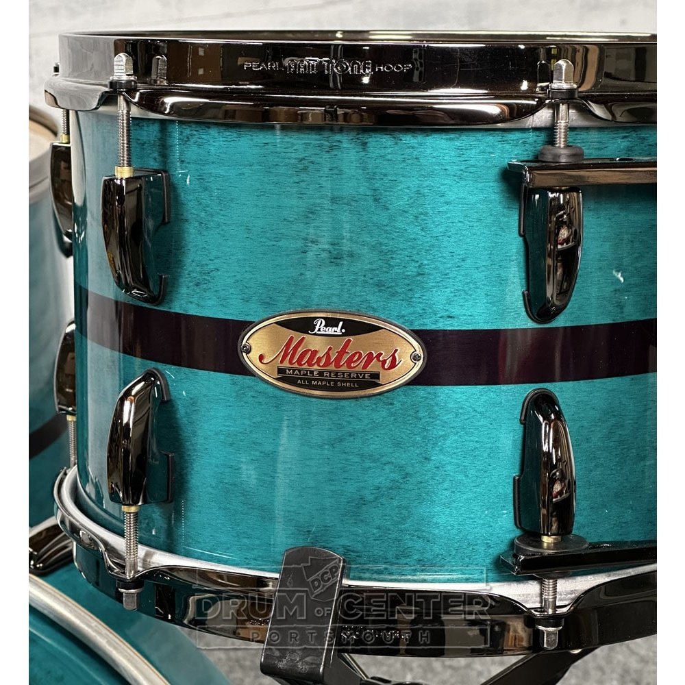 Pearl Masters Maple Reserve 3pc Drum Set Aqua Turquoise Stripe - Blowout Deal! - Drum Center Of Portsmouth