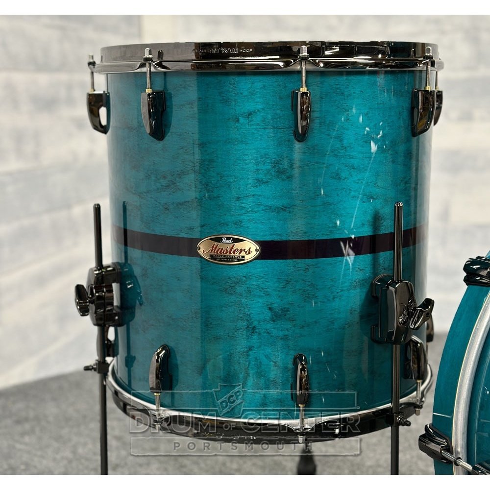 Pearl Masters Maple Reserve 3pc Drum Set Aqua Turquoise Stripe - Blowout Deal! - Drum Center Of Portsmouth