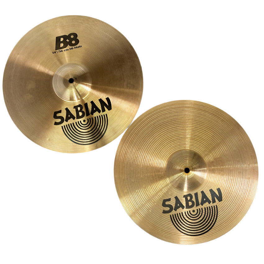 Used Sabian B8 Hi Hats Cymbal 14 - Excellent - Drum Center Of Portsmouth