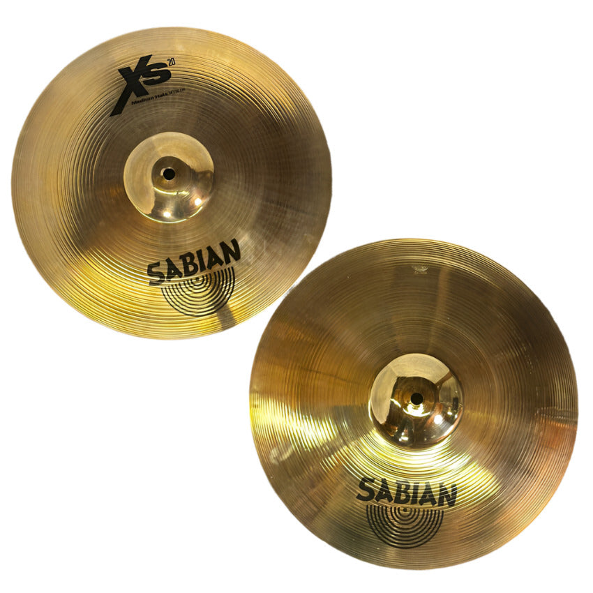 Used Sabian XS20 Medium Hi Hats Cymbal 14 - Very Good - Drum Center Of Portsmouth