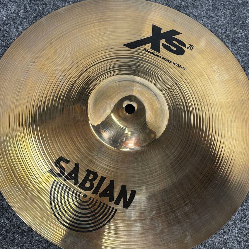 Used Sabian XS20 Medium Hi Hats Cymbal 14 - Very Good - Drum Center Of Portsmouth