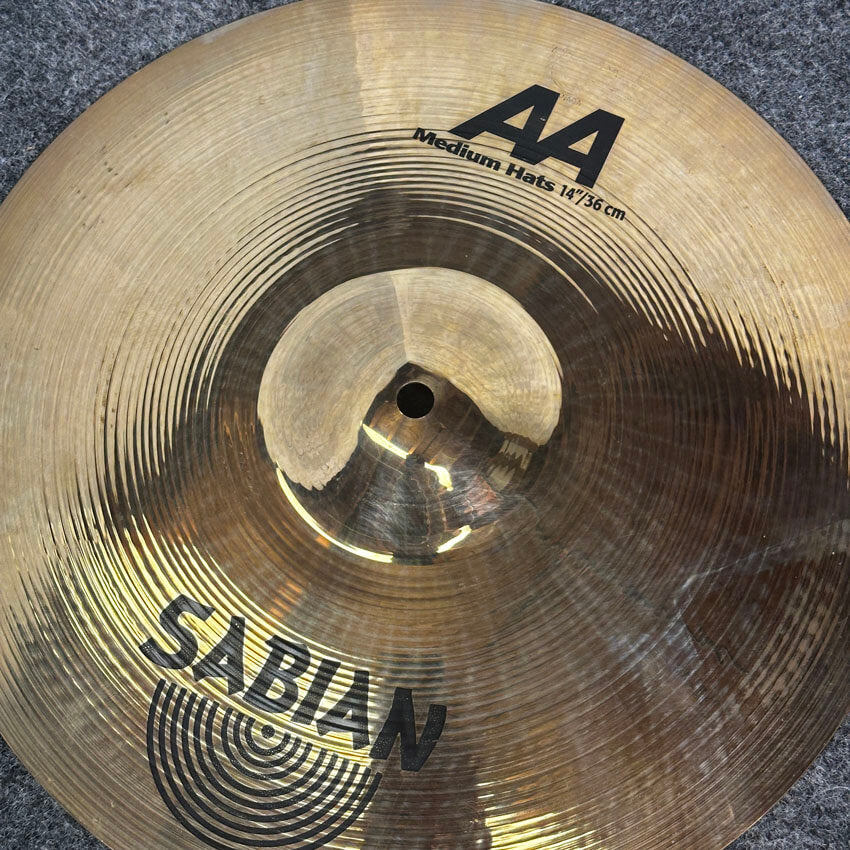 Used Sabian AA Medium Hi Hats Cymbal 14 - Very Good - Drum Center Of Portsmouth
