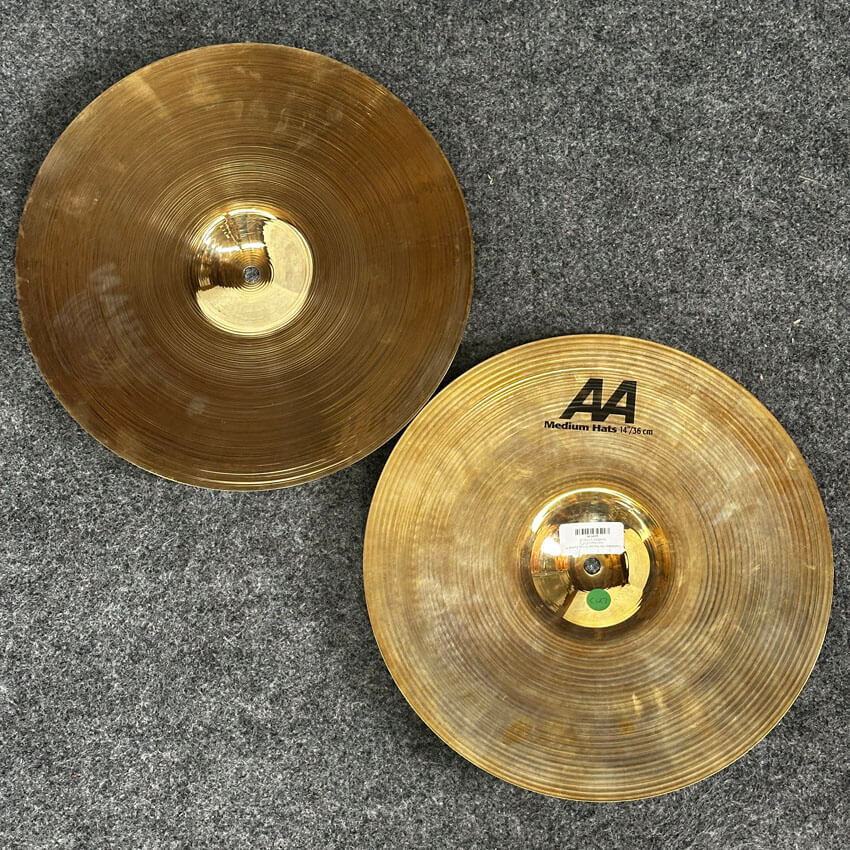 Used Sabian AA Medium Hi Hats Cymbal 14 - Very Good - Drum Center Of Portsmouth
