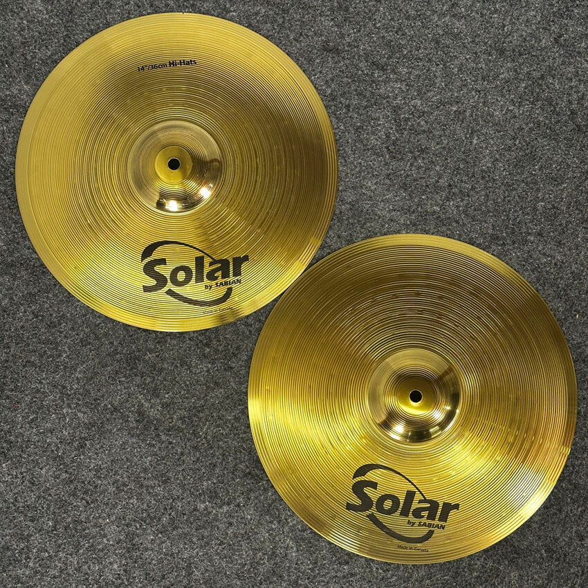 Used Sabian Solar Hi Hats Cymbal 14 - Excellent - Drum Center Of Portsmouth