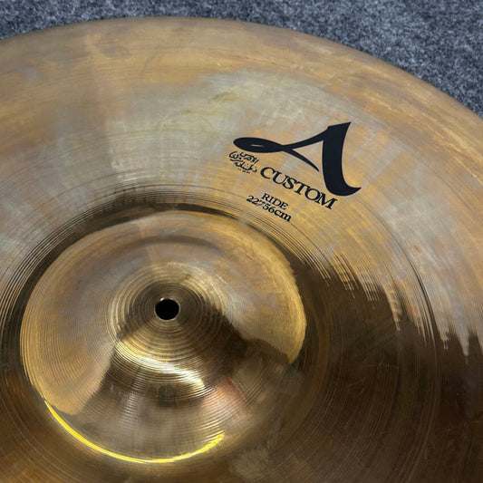 Used Zildjian A Custom Ride Cymbal 22 - Very Good - Drum Center Of Portsmouth