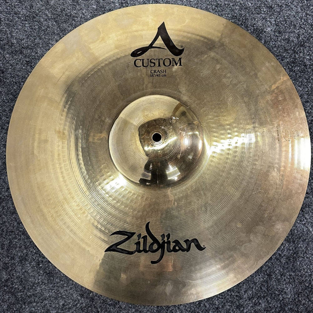 Used Zildjian A Custom Crash Cymbal 18" - Very Good - Drum Center Of Portsmouth