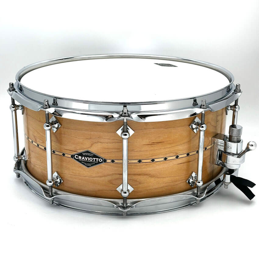 Used Craviotto Solid Shell Maple Snare Drum w/ inlay 14x6.5 - Excellent - Drum Center Of Portsmouth