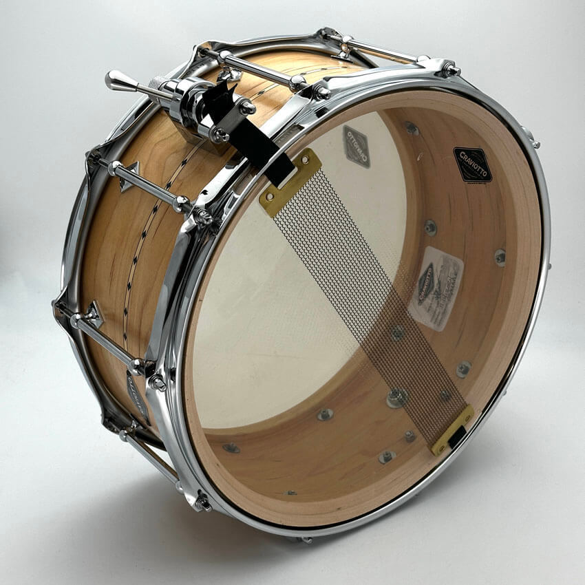 Used Craviotto Solid Shell Maple Snare Drum w/ inlay 14x6.5 - Excellent - Drum Center Of Portsmouth