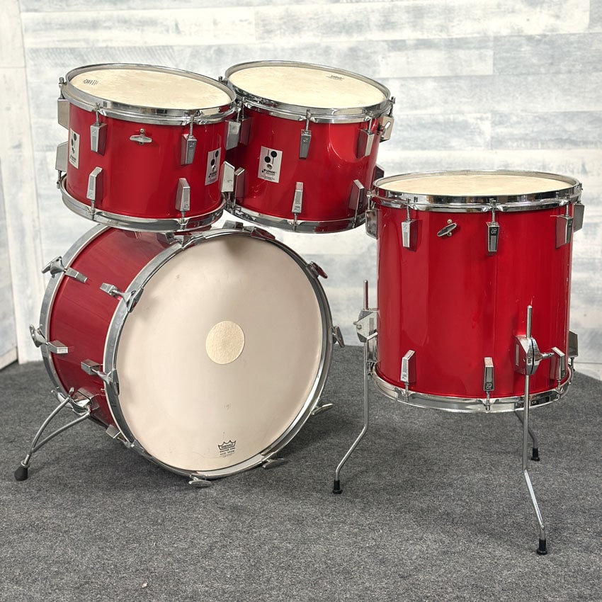 Used Vintage Sonor Phonic 4pc Drum Set Red Lacquer w/Black Hw - Excellent - Drum Center Of Portsmouth