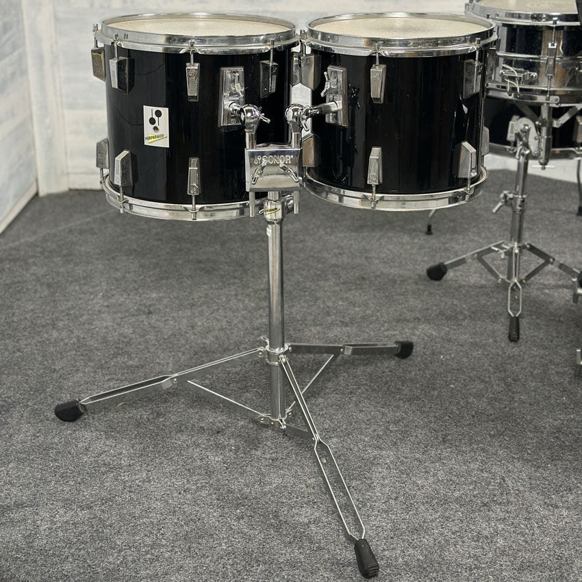 Used Sonor Performer Series 7pc Drum Set Black - Very Good - Drum Center Of Portsmouth