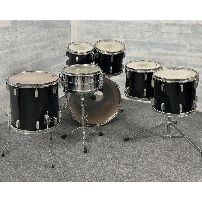 Used Sonor Performer Series 7pc Drum Set Black - Very Good - Drum Center Of Portsmouth