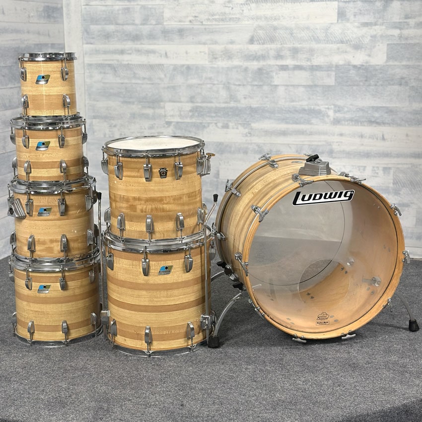 Used Vintage Ludwig 7pc Drum Set Butcher Block - Good - Drum Center Of Portsmouth