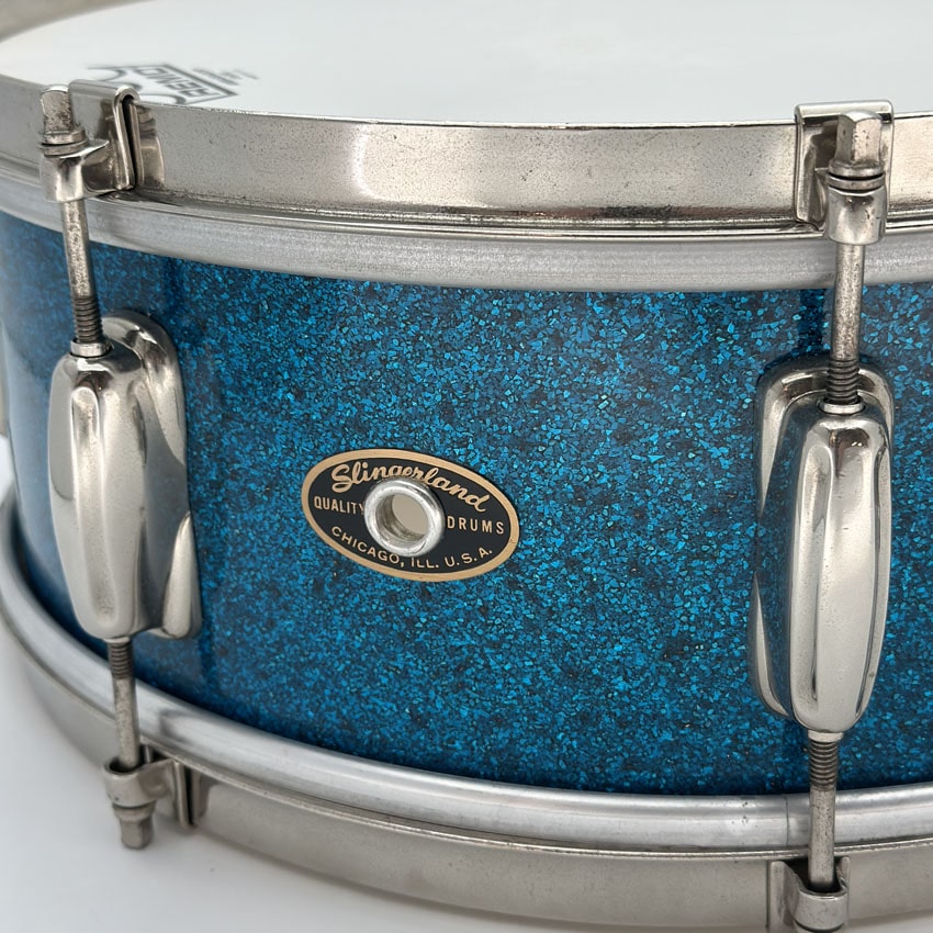 Used Vintage Slingerland Radio King Student Snare Drum 14x5 Aqua Sparkle w/Nickel Hw - Very Good - Drum Center Of Portsmouth