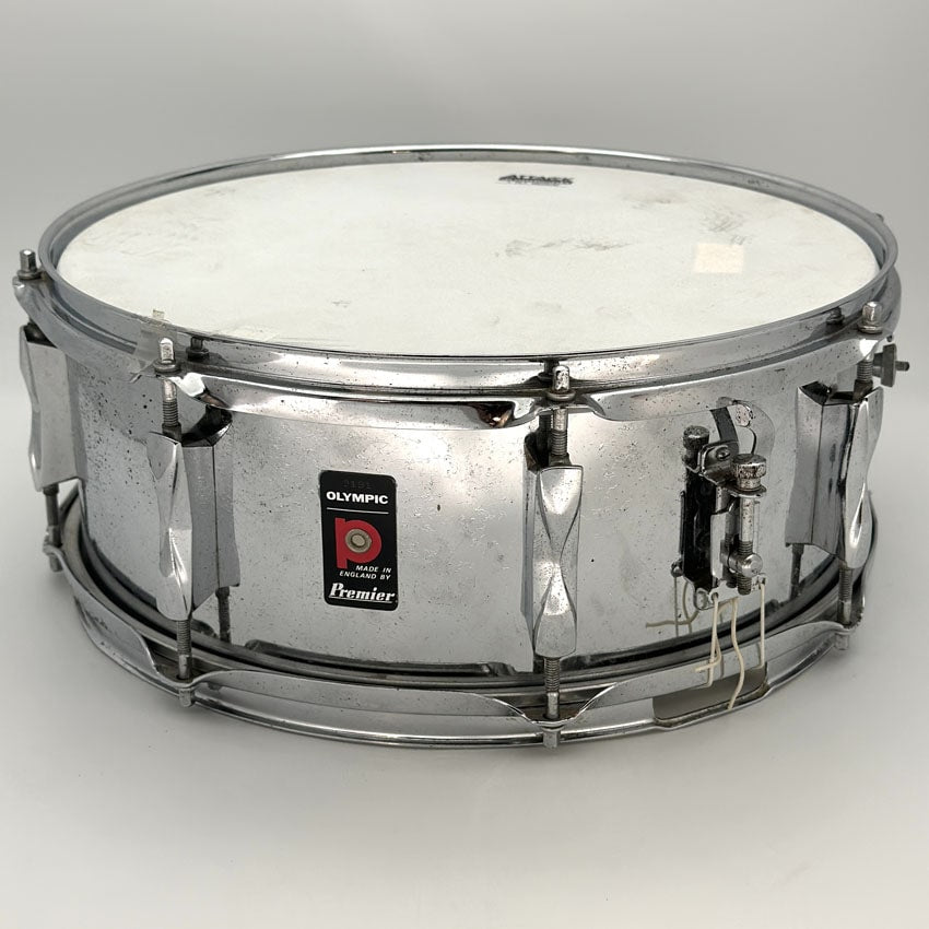 Used Vintage Premier Olympic Steel Snare Drum 14x6.5 - Poor - Drum Center Of Portsmouth