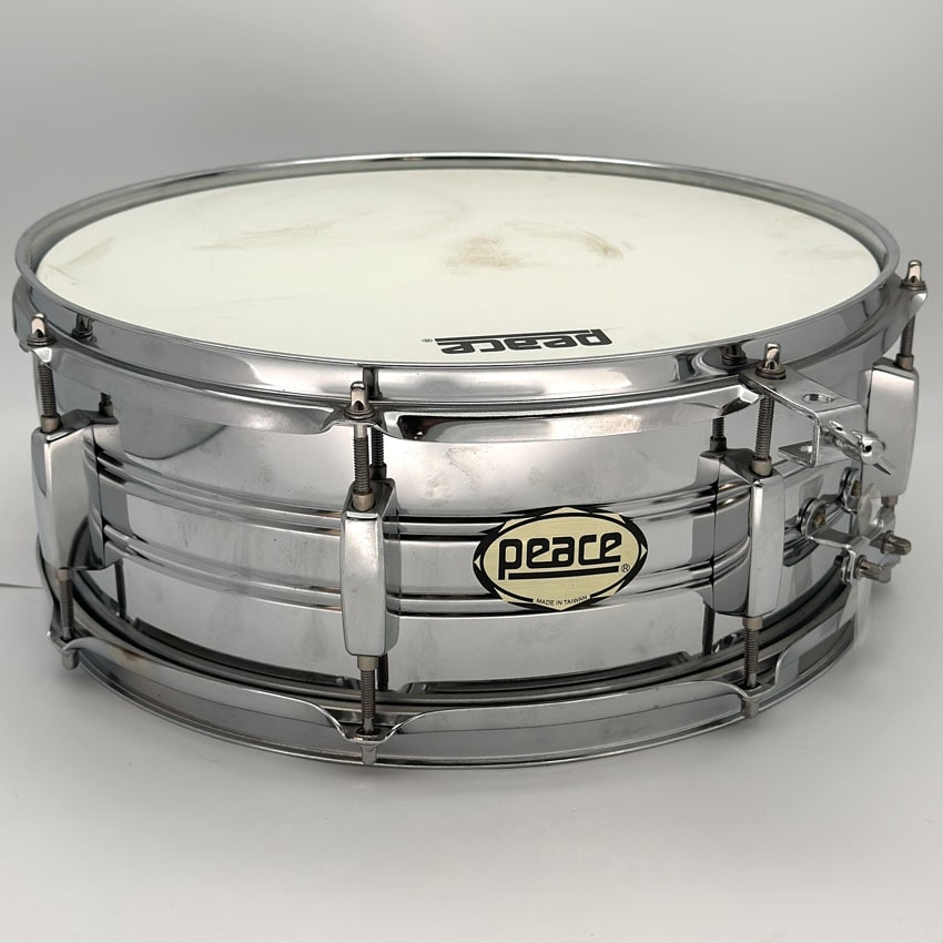 Used Peace Beaded Steel Snare Drum 14x5.5 - Very Good - Drum Center Of Portsmouth