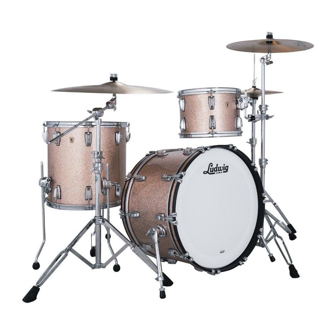 EMBARGOED - ACTIVATE OCT 8 - Ludwig Classic Maple 3pc Fab Drum Set Champagne Sparkle - Drum Center Of Portsmouth
