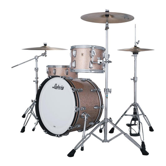 EMBARGOED - ACTIVATE OCT 8 - Ludwig Classic Maple 3pc Fab Drum Set Champagne Sparkle - Drum Center Of Portsmouth