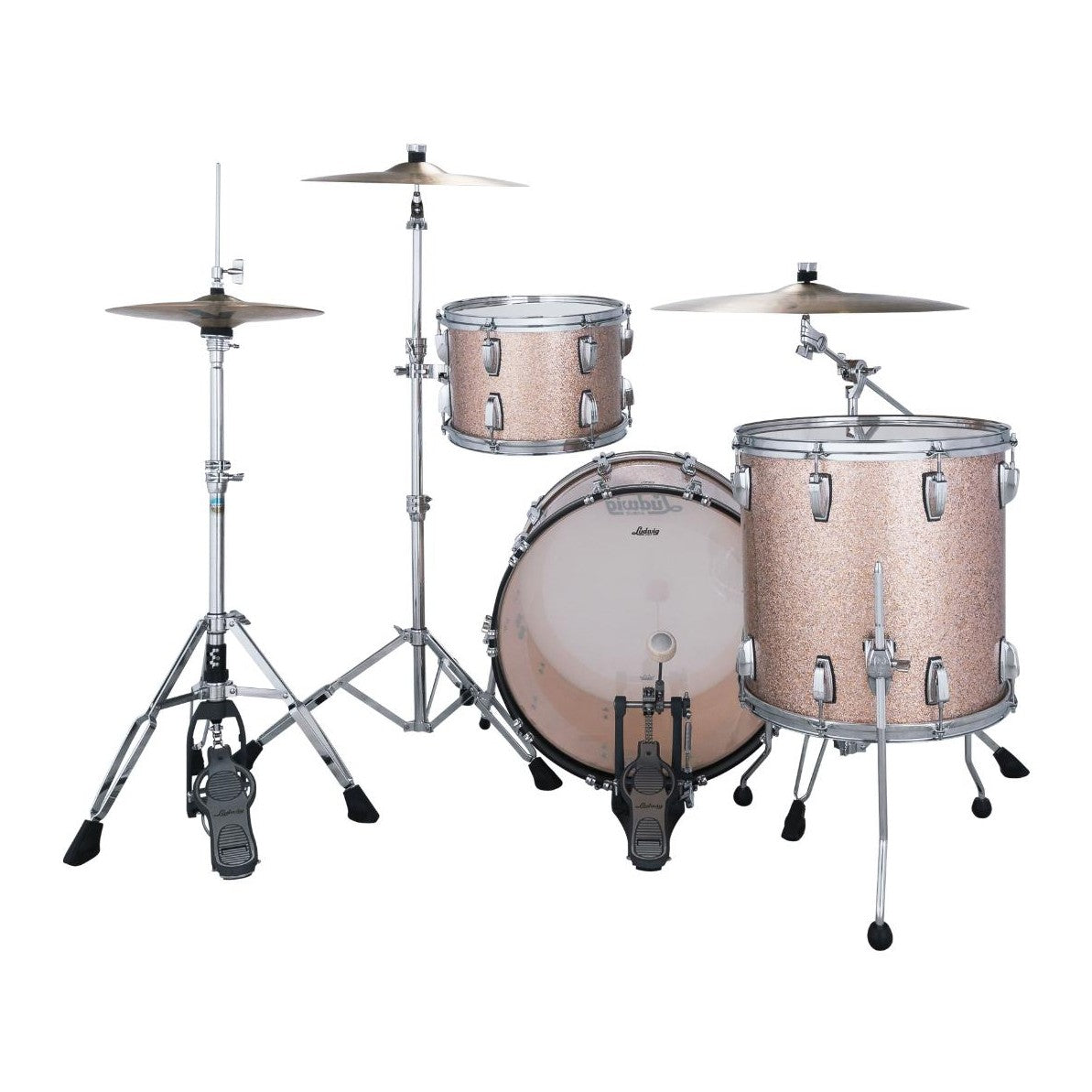 EMBARGOED - ACTIVATE OCT 8 - Ludwig Classic Maple 3pc Fab Drum Set Champagne Sparkle - Drum Center Of Portsmouth