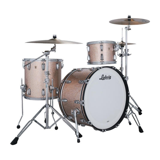EMBARGOED - ACTIVATE OCT 8 - Ludwig Classic Maple 3pc Pro Beat Drum Set Champagne Sparkle - Drum Center Of Portsmouth