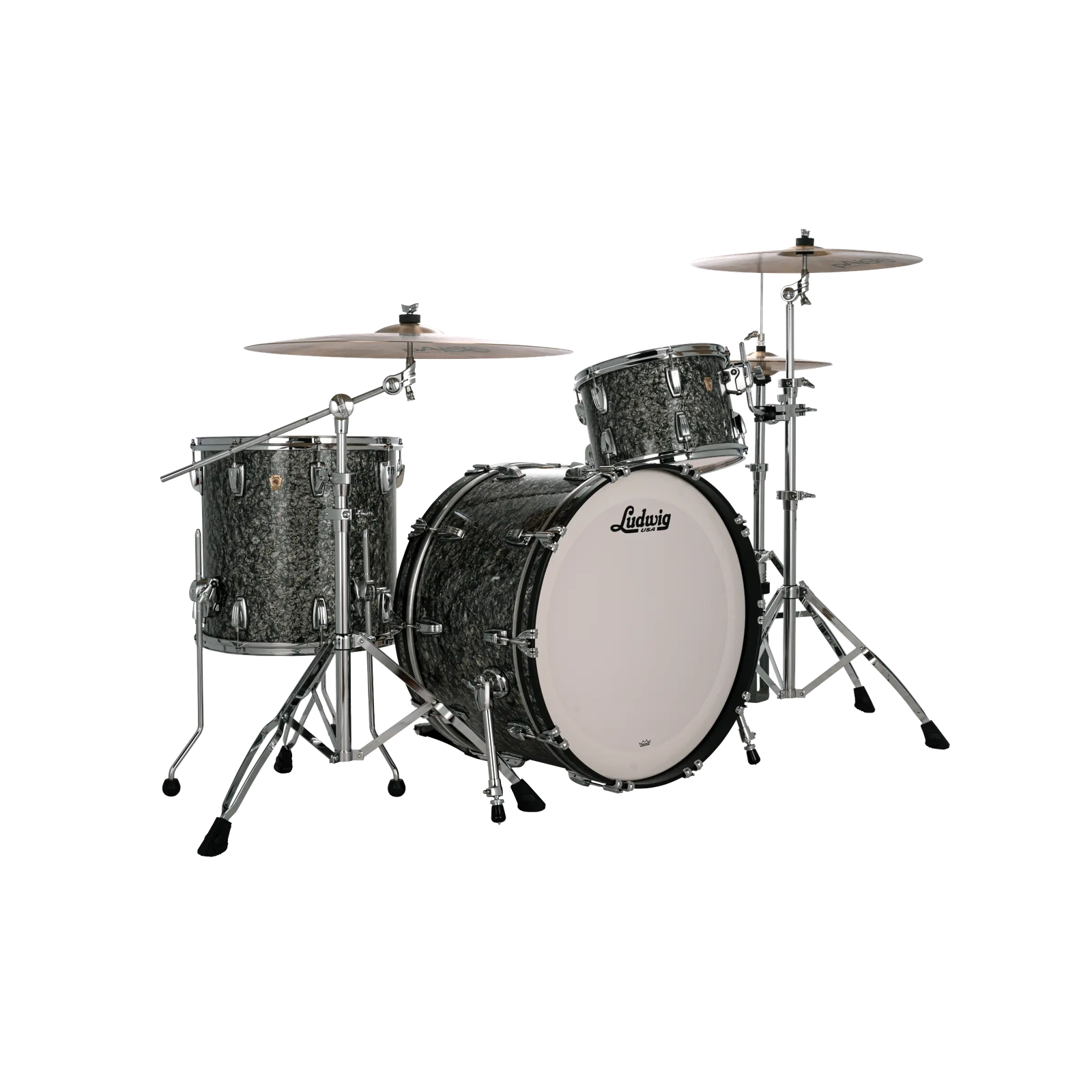 Ludwig Classic Maple 3pc Pro Beat Drum Set Limited Edition Black Pearl - Drum Center Of Portsmouth