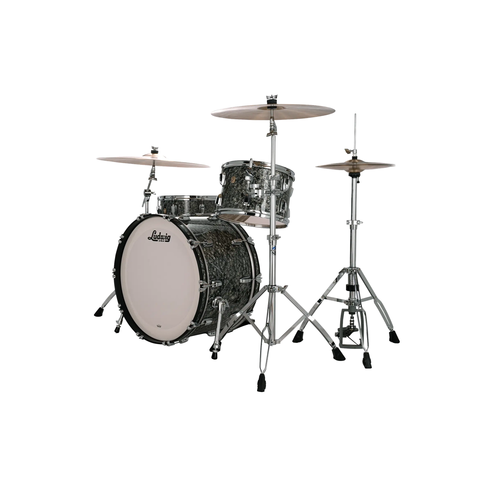 Ludwig Classic Maple 3pc Pro Beat Drum Set Limited Edition Black Pearl - Drum Center Of Portsmouth
