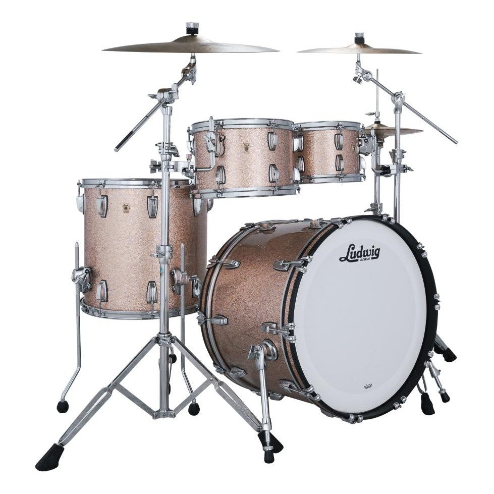 EMBARGOED - ACTIVATE OCT 8 - Ludwig Classic Maple 4pc Studio Drum Set Champagne Sparkle - Drum Center Of Portsmouth